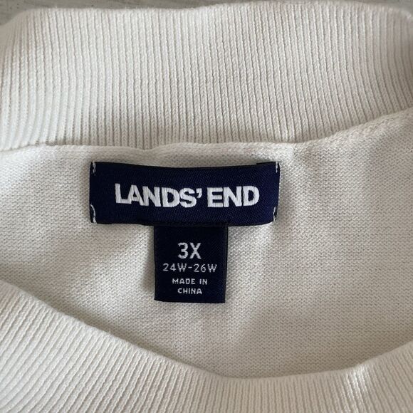 Lands End Womens Plus Rainbow Striped Sweater Size 3X Cotton Classic Preppy - Picture 10 of 11